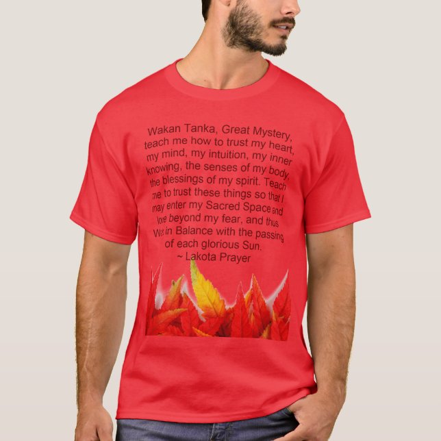 camisa para hombre del rezo del lakota (Anverso)