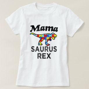 Camisa para mujer de mamá Saurus Rex Autism Mom