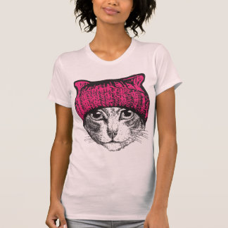 Camisa para mujer de Pussyhat del minino rosado
