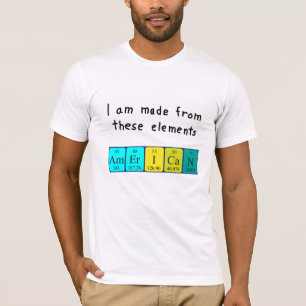 Camisa patriótica americana de la tabla periódic