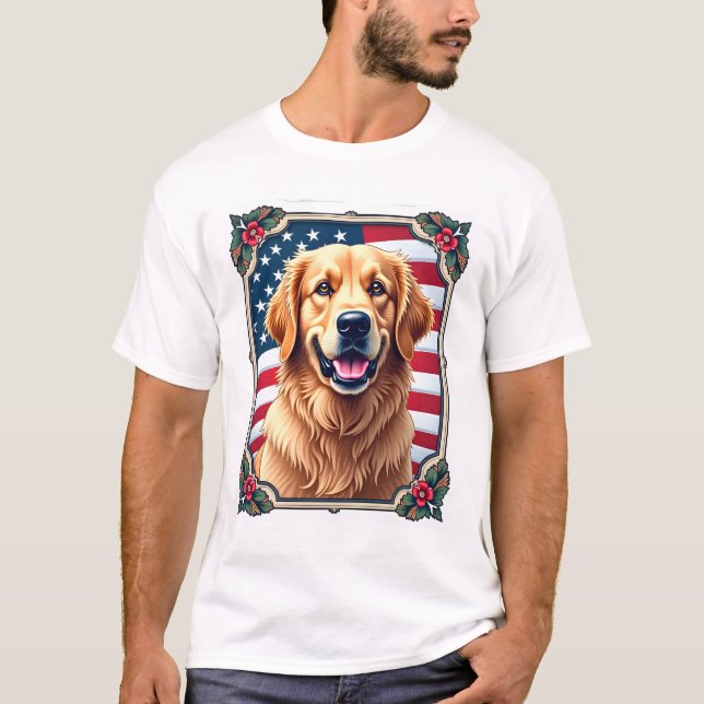 Camisa Patriótica de Esquina con Marco de Retrieve (Anverso)