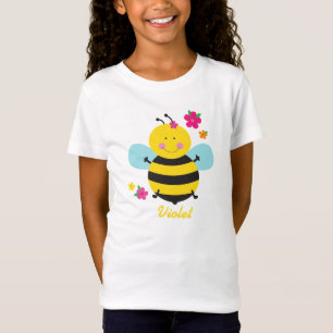 Camisa personalizada abeja linda del chica