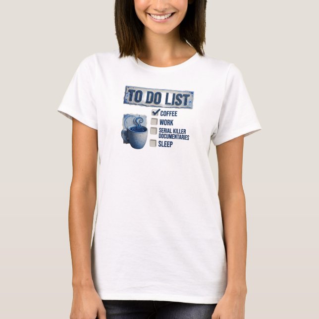 Camisa personalizada COFFEE WORK TRUE CRIME de oro (Anverso)