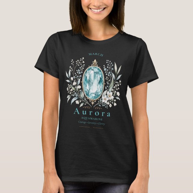 Camisa personalizada con piedra de nacimiento de a (Anverso)