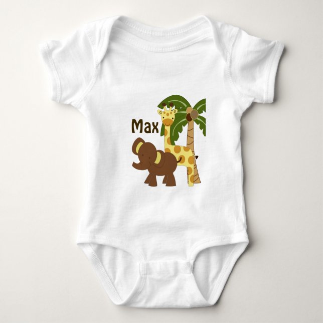 Camisa personalizada de animales para bebés en la  (Anverso)