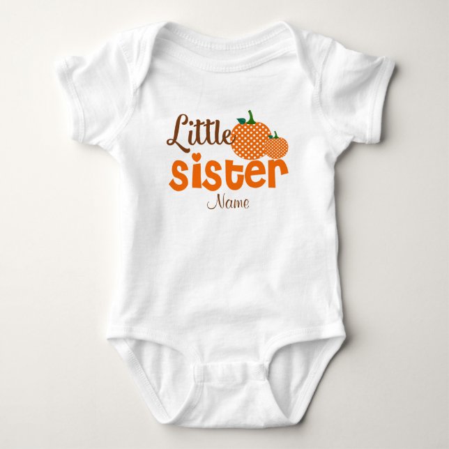 Camisa personalizada de calabaza de hermanita pequ (Anverso)