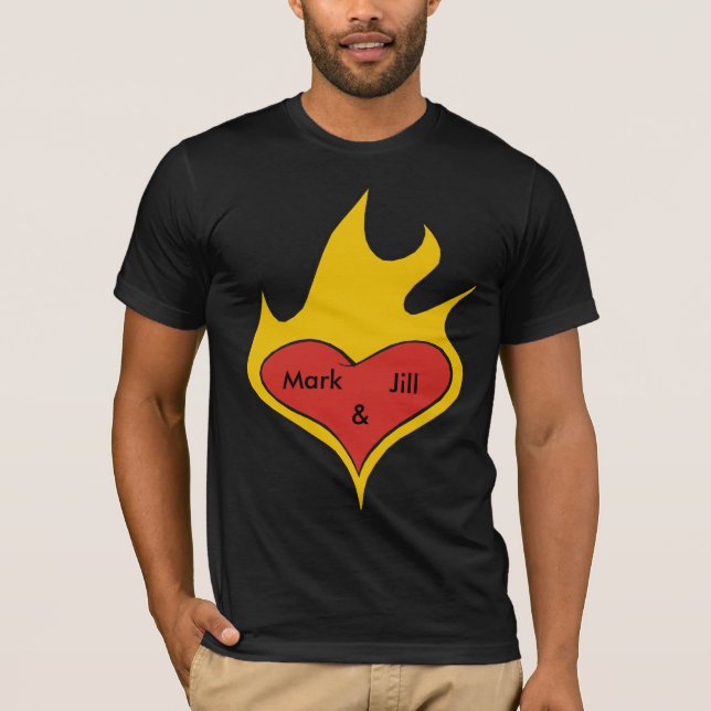 Camisa personalizada de corazón de fuego (Anverso)