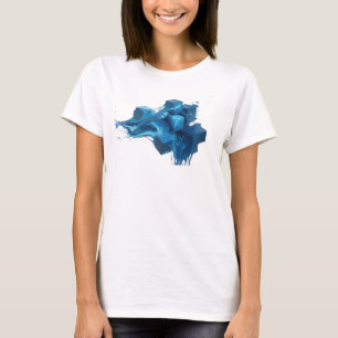 Camisa personalizada de cubos abstractos azules el