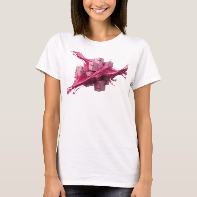 Camisa personalizada de cubos abstractos rosados j (Anverso)