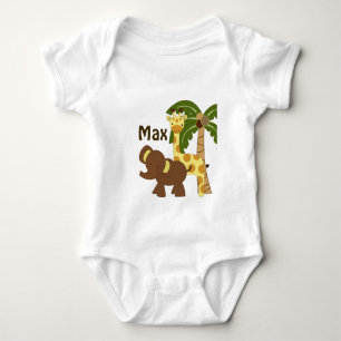 Camisa personalizada de los animales del bebé de