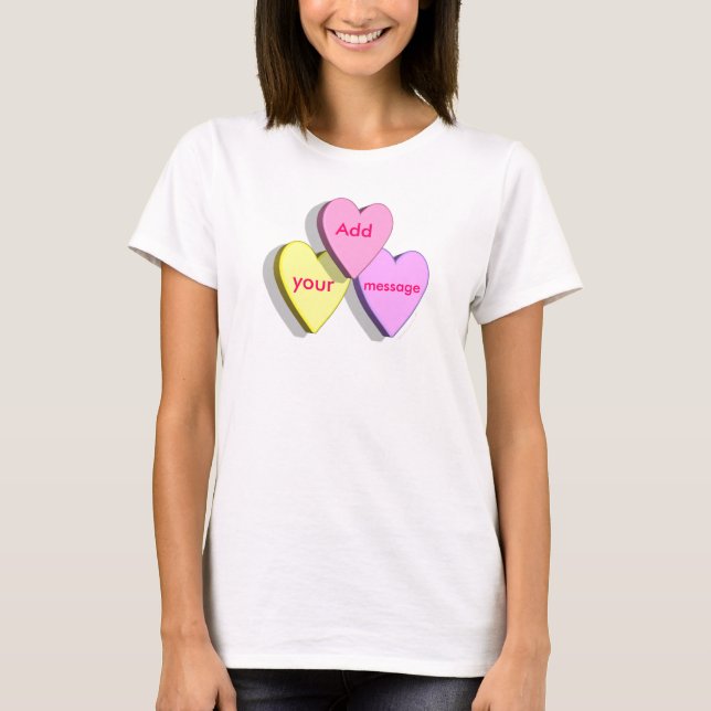 Camisa personalizada del caramelo del corazón (Anverso)