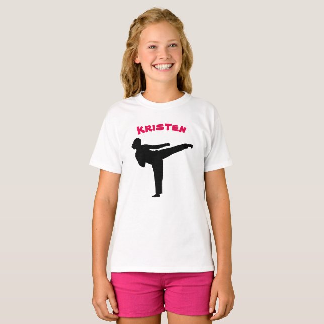 Camisa personalizada del chica del karate (Anverso completo)