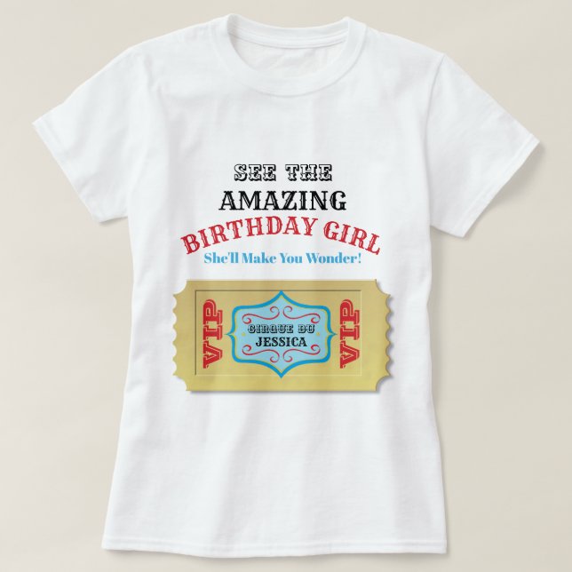 Camisa personalizada del cumpleaños del circo del (Diseño del anverso)