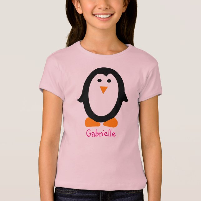 Camisa personalizada del pingüino para los chicas (Anverso)
