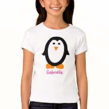 Camisa personalizada del pingüino para los chicas