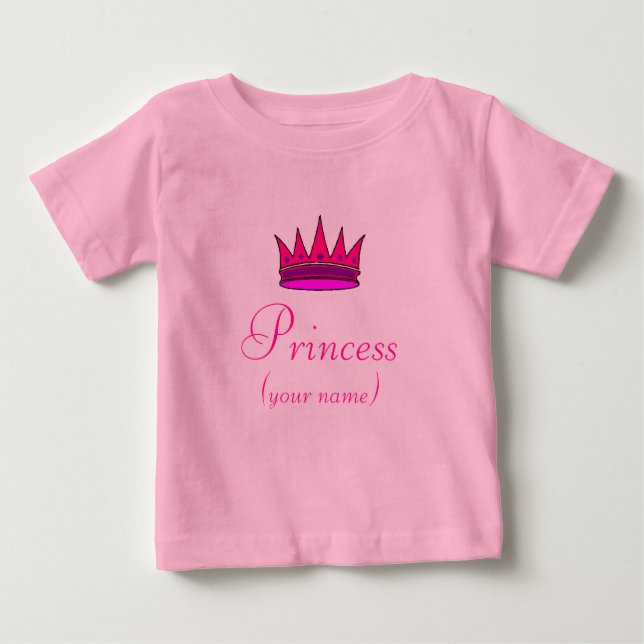 Camisa personalizada para niños princesos (corona  (Anverso)