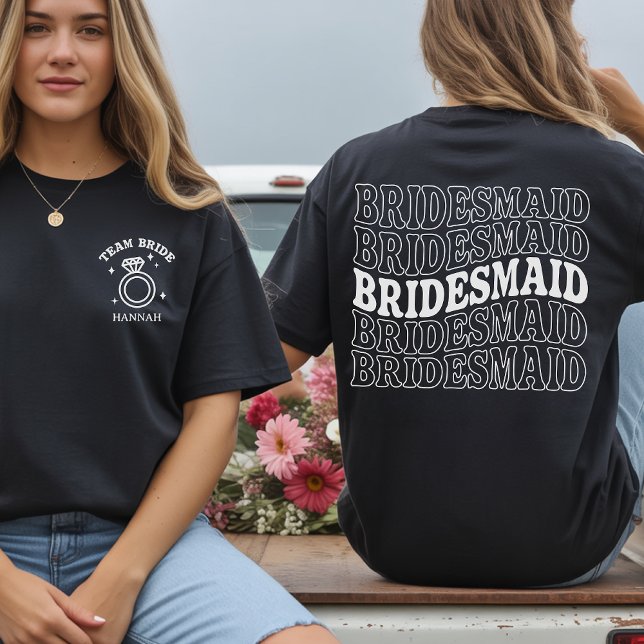 Camisa Personalizada Regalo para Damas de Honor y  (Personalized Bridesmaid Shirt Gift for Bridal Party and Bachelorette Weekend)