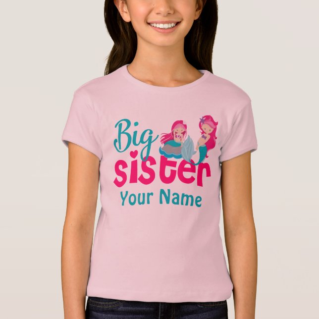 Camisa personalizada sirena de la hermana grande (Anverso)