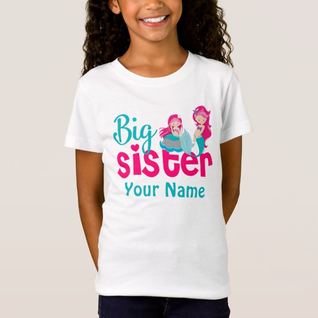 Camisa personalizada sirena de la hermana grande (Anverso)