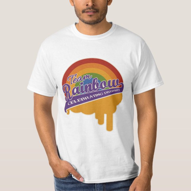 Camisa personalizado arcoiris del equipo - elegir  (Anverso)