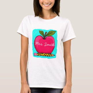 Camisa Preppy Rosa Maestra Nombre Manzana