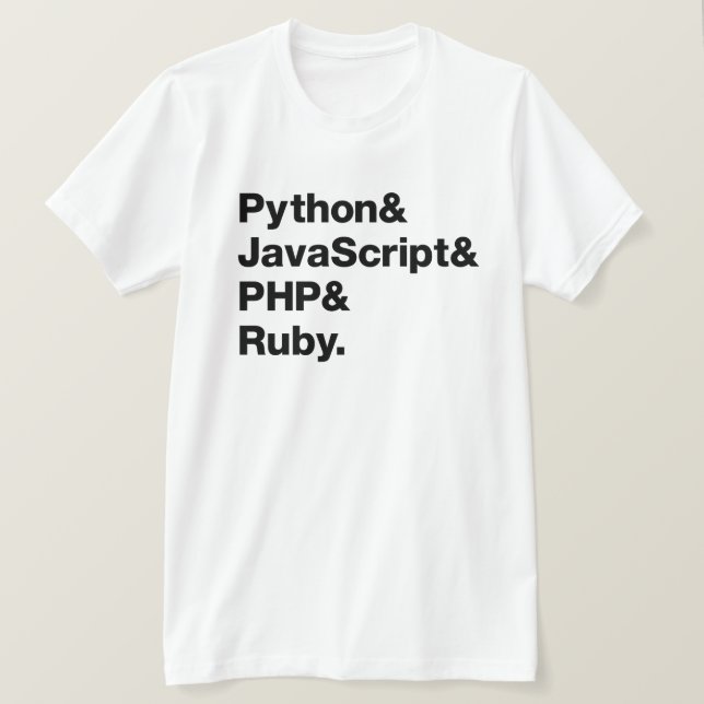 Camisa programada de rubíes del PHP del Javascript (Anverso del diseño)