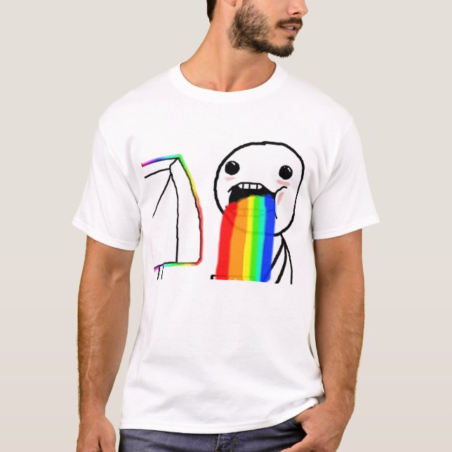 Camisa Puking de Meme del arco iris (Anverso)