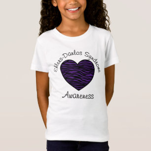 Camisa púrpura del corazón de la cebra de la