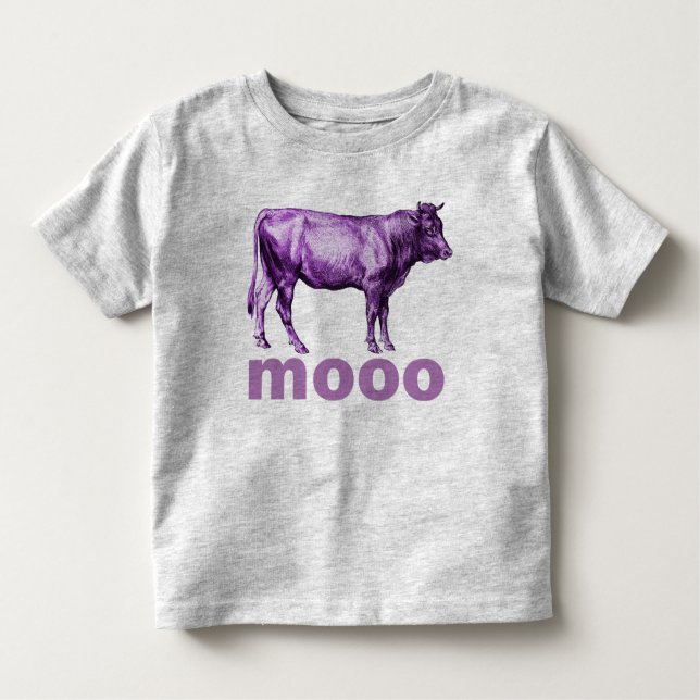 Camisa púrpura del MOO del ilustracion de la vaca (Anverso)
