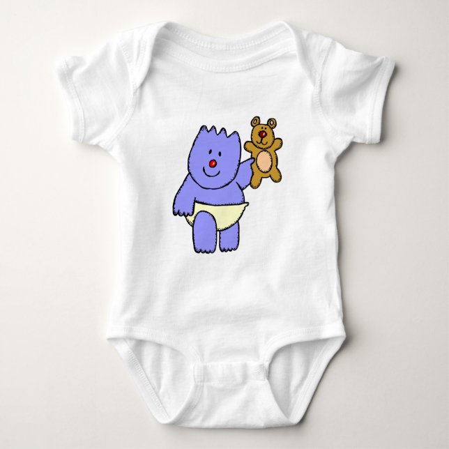 CAMISA PÚRPURA DEL NIÑO DEL OSO DEL BEBÉ (Anverso)