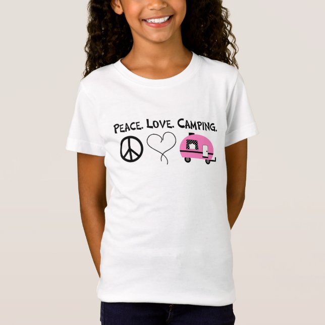 Camisa que acampa del amor de la paz para los (Anverso)