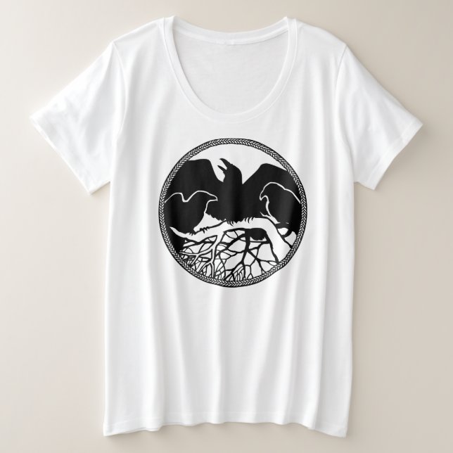 Camisa Raven más camiseta de arte de Lady's Raven (Anverso del diseño)