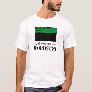 Camisa real del uso WORDSTAR de los escritores