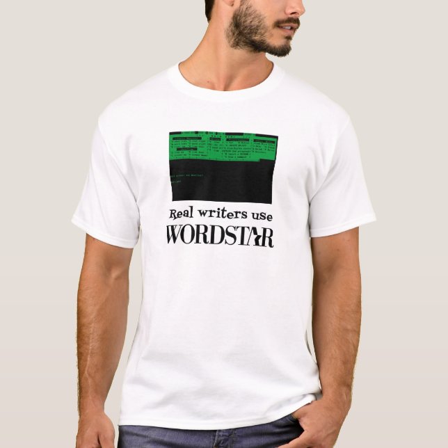 Camisa real del uso WORDSTAR de los escritores (Anverso)