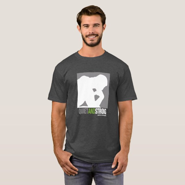 Camisa reservada y fuerte del logotipo - oscuridad (Anverso completo)