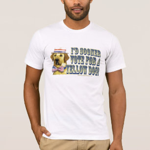 Camisa retra de Demócrata del perro amarillo