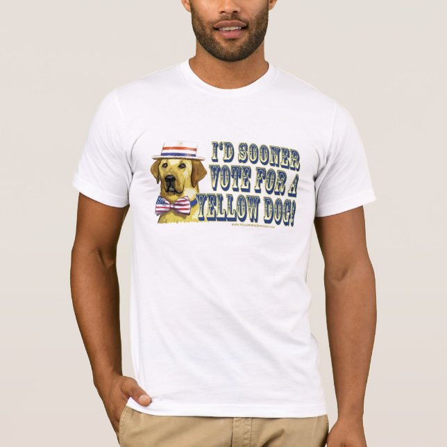 Camisa retra de Demócrata del perro amarillo (Anverso)
