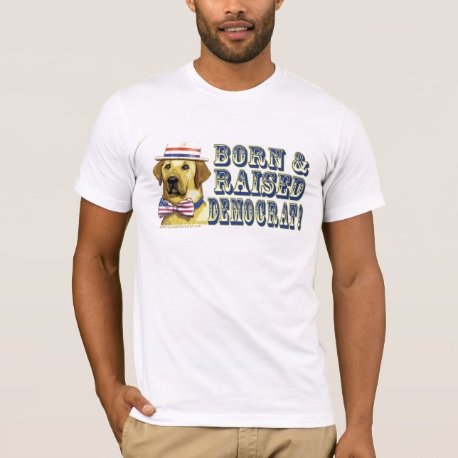 Camisa retra de Demócrata del perro amarillo (Anverso)