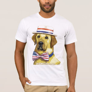Camisa retra de Demócrata del perro amarillo