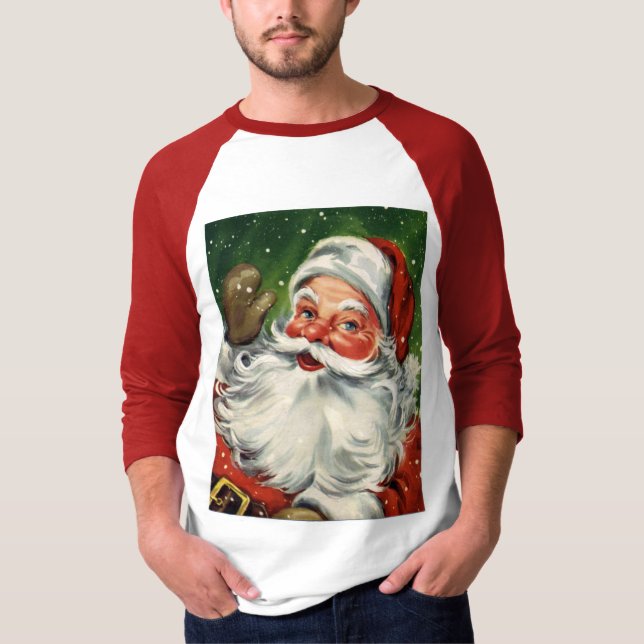Camisa retra del raglán del KRW Santa (Anverso)