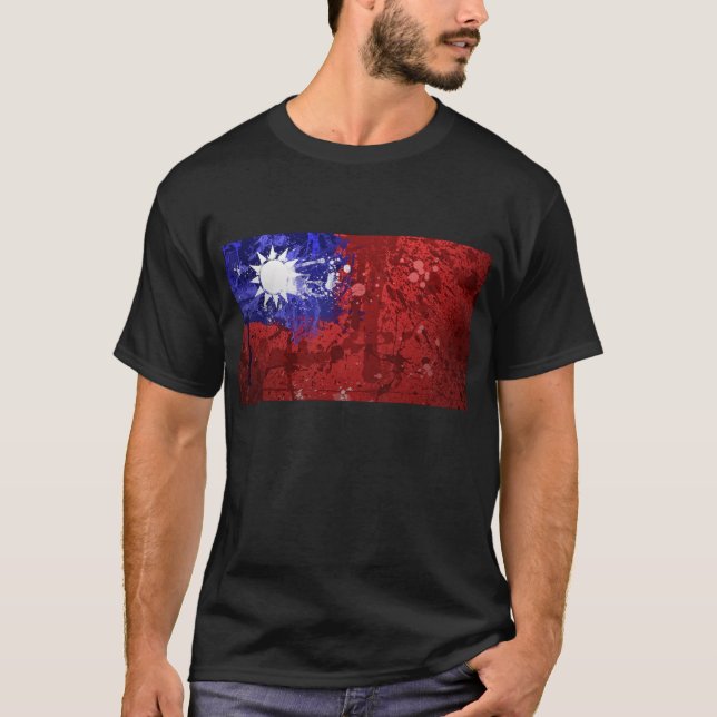 Camisa retra fresca de la bandera de Taiwán (Anverso)