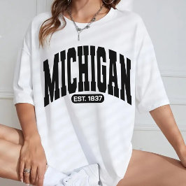 Camisa retro de Michigan para recuerdo de viajes y