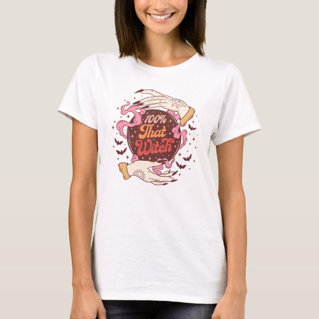 Camisa Retro Halloween 100% Esa Bruja De Cristal (Anverso)