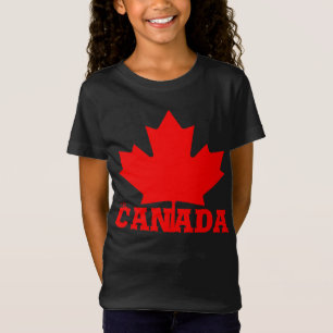 Camisa roja de encargo de la hoja de arce de la