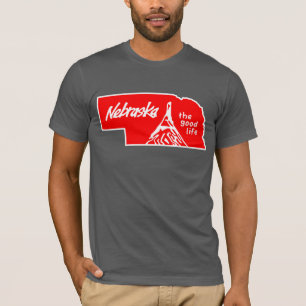 Camisa roja de la buena vida de Nebraska del