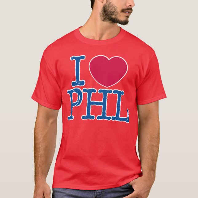 Camisa roja de la camisa de I <3 PHL (roja/azul) (Anverso)