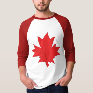Camisa roja de la hoja de la bandera de Canadá