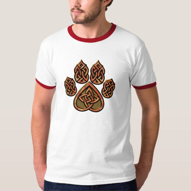 Camisa roja de Pawprint del Celtic (Anverso)