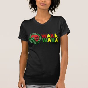 Camisa roja de Waka Waka de la melena del verde