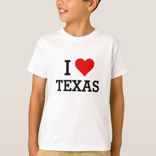 Camisa roja del corazón de Tejas del texto del